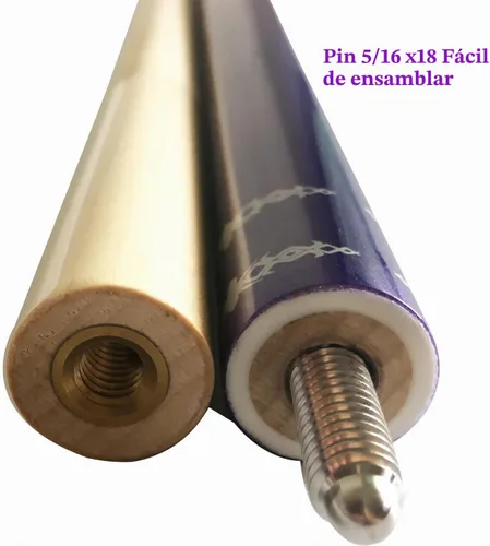 Vista 5 de Palo de billar de 58", kit de tacos de billar ergonómicos de madera dura de arce de 2 piezas de 13 mm, 19/20/21 onzas