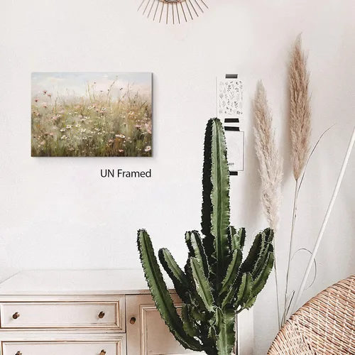 Vista 3 de QMWIDKL Arte de Pared Vintage de Flores Silvestres Pósters Botánicos Florales Retro Impresiones de Campo Campestre Pinturas de Paisaje Imágenes