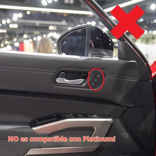 Vista 7 de Cubierta interior de fibra de carbono para manija de puerta para Nissan Pathfinder 2022-2026