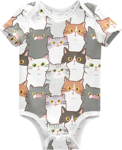 Vista 22 de vvfelixl Body para bebé niña Llama Alpaca Cactus Manga Corta Algodón Ropa de Bebé Para Niñas 0-24 Meses Negro Multi10