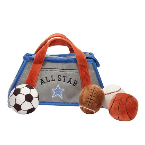 Vista 2 de Lambs & Ivy Baby Sports - Juego de juguetes de peluche interactivos - Fútbol/Baloncesto/Béisbol
