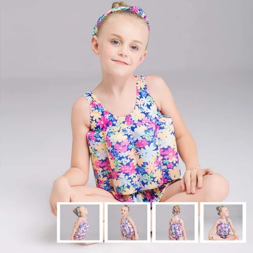 Vista 3 de IBTOM CASTLE Traje de baño de una sola pieza para bebé, niño, niña, traje de verano, vacaciones, playa, deporte, traje de baño, chaleco de natación