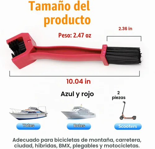 Vista 2 de Ziciner 2 piezas cepillo para cadena de bicicleta o motocicleta, cepillos limpiadores de engranajes de cadena de motocicleta, herramienta universal