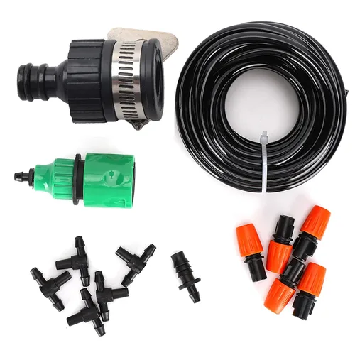 Vista 6 de Fydun Sistema automático de micro riego para plantas, accesorios para jardín, cama de flores, patio, césped, sistema de micro riego automático