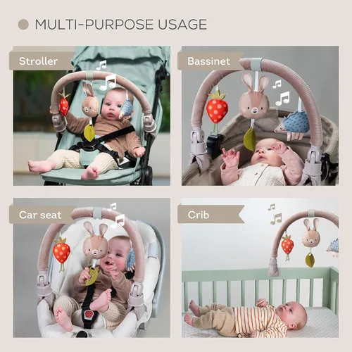 Vista 5 de Taf Toys Arco Ideal para lactantes y niños pequeños, se adapta a cochecito y carriola, arco de actividad con juguetes fascinantes, estimula