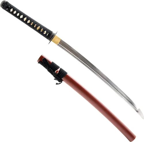 Vista 9 de Handmade Sword Espadas wakizashi samurai japonesas, prácticas, forjadas a mano, acero al carbono 1045/1095, templado calentado, espiga completa