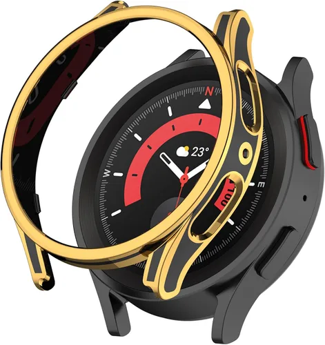Vista 2 de LOKEKE Funda protectora de policarbonato compatible con Samsung Galaxy Watch 5/4 de 1.575 pulgadas con protector de pantalla de vidrio templado