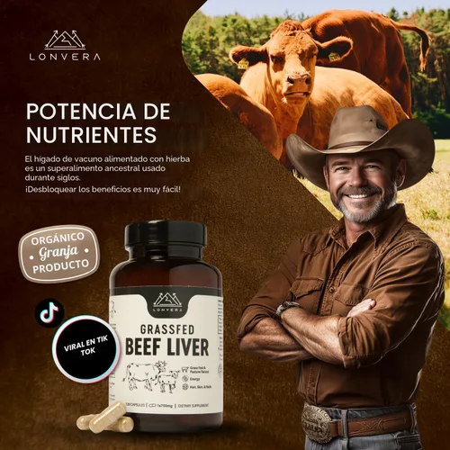 Vista 7 de Lonvera Suplemento de Hígado de Res Alimentado con Pasto – 3000 mg de Órganos Desecados Liofilizados – Fuente de Nutrientes para Articulaciones