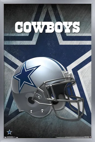 Vista 11 de Trends International NFL Dallas Cowboys - Póster de pared con casco 16, 14.725 x 22.375 pulgadas, versión enmarcada de madera de granero Versión