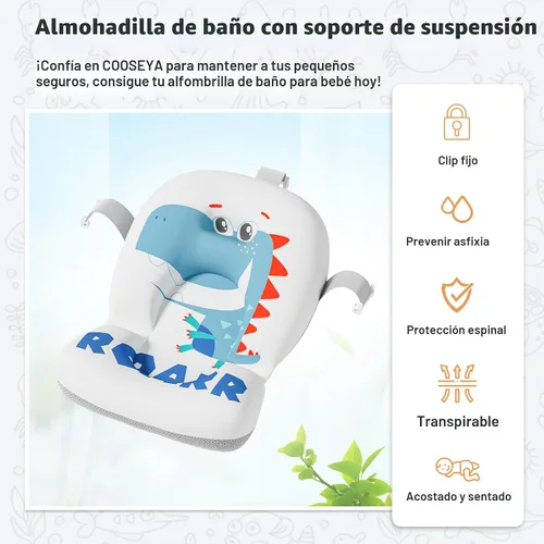 Vista 5 de Bañera plegable para bebés recién nacidos con termómetro y almohadilla flotante suave Bañera portátil y plegable para viajes para bebés de 0 a 36