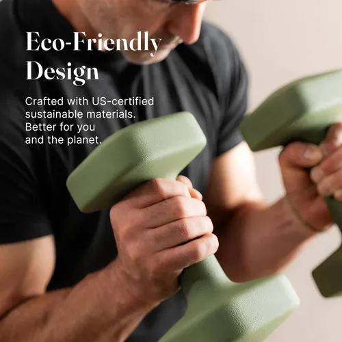 Vista 56 de WeGym SafeGrip - Mancuernas cuadradas con asas antideslizantes, pesas libres estéticas para entrenamientos en casa, diseño estable que evita rodar