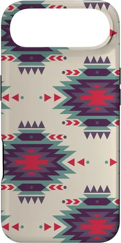 Vista 27 de Funda única con diseño azteca navajo rojo turquesa occidental para iPhone 17