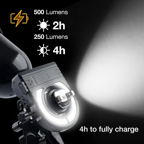 Vista 5 de YUZES Luz de pistola de pintura con cargador, 2700K-6500K y 500/250 lúmenes luz LED para pistolas de pintura, accesorio de luz para pistola
