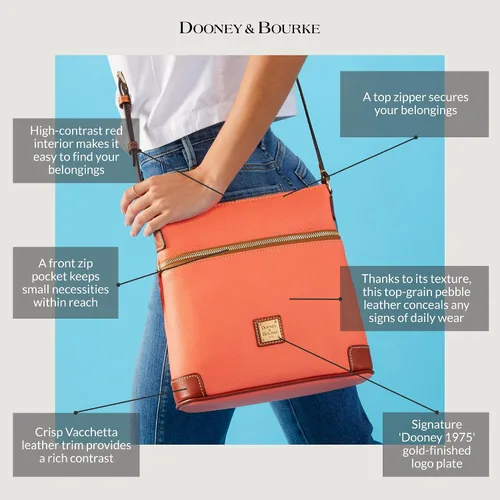 Vista 2 de Dooney & Bourke - Bolsa tipo bandolera de cuero flor de guijarro