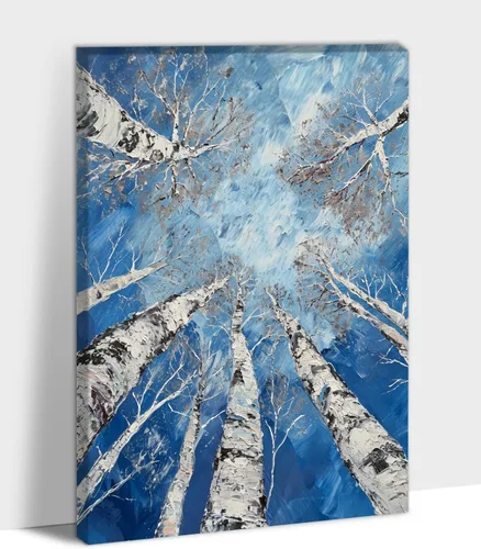 Vista 42 de UZMKM Lienzo decorativo de abedul para pared, pintura de bosque otoñal, imagen panorámica de paisaje, vista de la naturaleza amarilla, obra de arte