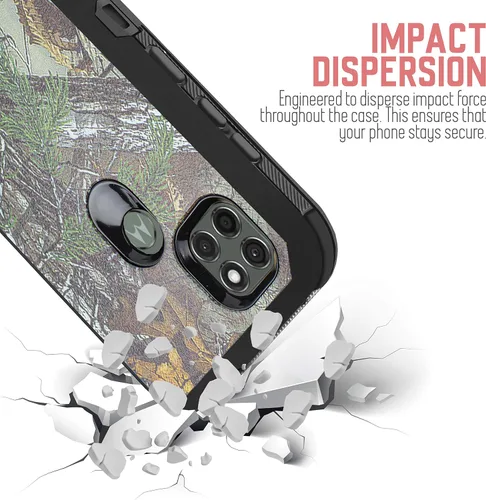Vista 6 de Funda protectora para Motorola Moto G9 Power con protector de pantalla integrado, soporte giratorio con clip para cinturón, funda protectora