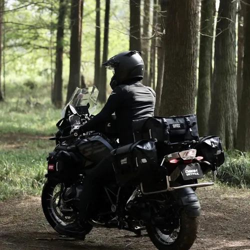 Vista 6 de OSAH DRYPAK Bolsa trasera impermeable para motocicleta, 40L Bolsa de lona impermeable, bolsa seca para motocicleta, bolsa de equipaje multifuncional