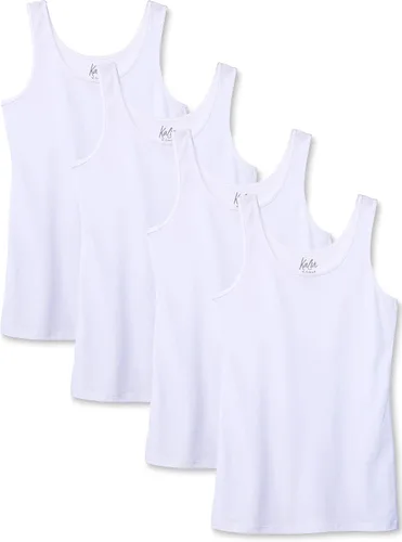 Vista 12 de Kalon Paquete de 4 camisetas sin mangas con cuello redondo para mujer