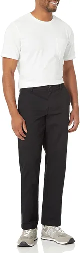 Vista 4 de Tienda Essentials - Pantalón chino para hombre de corte recto, resistente a las arrugas, con parte delantera lisa