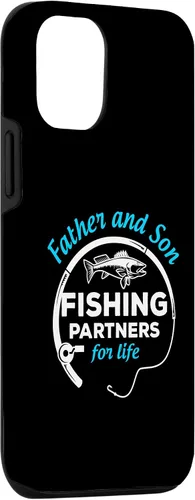 Vista 3 de iPhone 14 Padre e Hijo Pesca Compañeros para la Vida Caña de Pescar de Hielo Caso