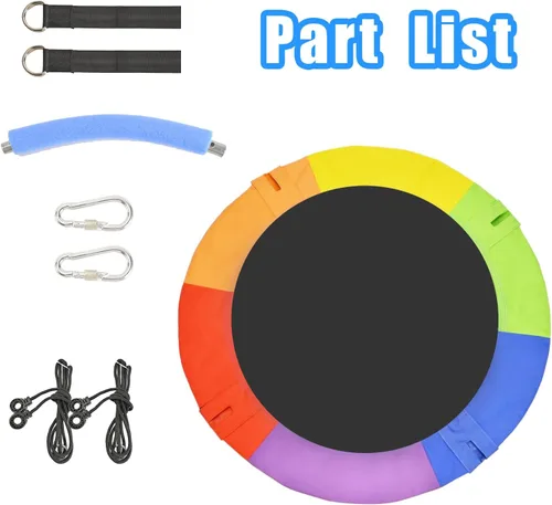Vista 5 de Juego de columpio para árbol de 40 pulgadas, capacidad de peso de 700 libras, columpio volador con correas para colgar para patio trasero, patio
