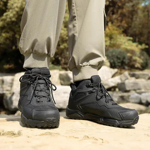Vista 8 de NORTIV 8 Botas de senderismo impermeables para hombre, ligeras, a medio tobillo, botas de senderismo para exteriores