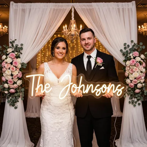 Vista 7 de Letrero de neón personalizado, luces de neón LED personalizadas Boda personalizada