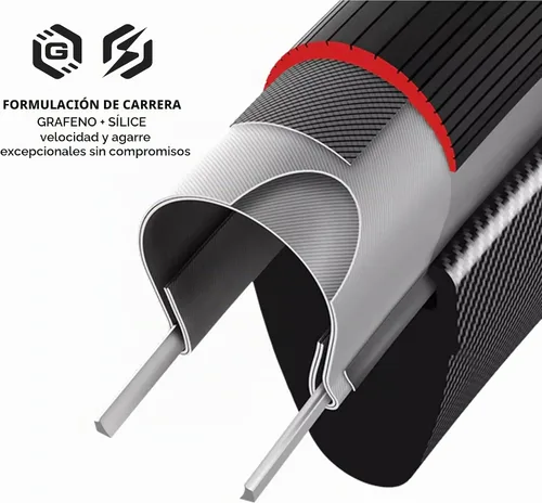 Vista 8 de Vittoria Corsa Pro - Neumático para bicicleta de carretera sin cámara - Grafeno + compuesto de sílice, neumático de carreras de alto rendimiento