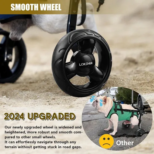 Vista 3 de Silla de ruedas pequeña para perros con patas traseras para perros con patas traseras discapacitadas, para caminar, carritos ajustables para perros