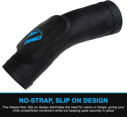 Vista 2 de 7iDP Coderas de transición para niños para ciclismo de montaña y deportes de acción, talla única, color negro