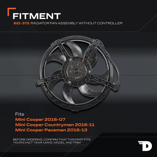 Vista 2 de Dorman Conjunto de ventilador de refrigeración del motor 621-372 compatible con modelos Mini seleccionados