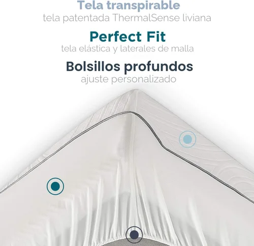 Vista 5 de Tempur-Pedic TEMPUR-Protect - Protector de colchón impermeable, tamaño King, color blanco