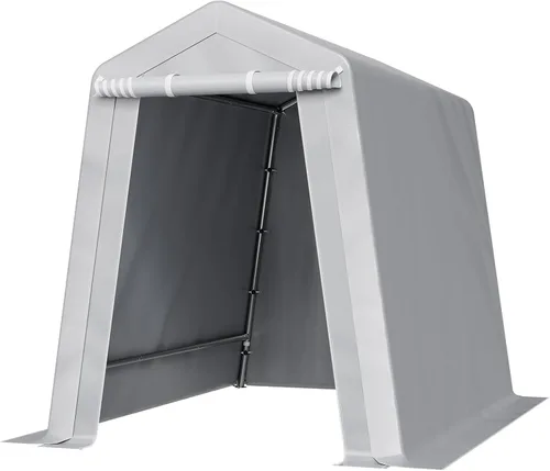 Vista 12 de VEVOR Cobertizo Tienda de Almacenamiento Exterior Portátil Resistente de 6 x 8 x 7 pies, Refugio de Cochera Garaje Impermeable con Puerta Enrollable