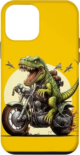 Vista 16 de Funda para iPhone 16 T-Rex Dinosaur Riding a Motorcycle