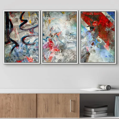 Vista 33 de wall26 Lienzo enmarcado para pared, juego de arte de acuarela pastel, paisaje rural, ilustraciones con formas abstractas, arte moderno, decorativo