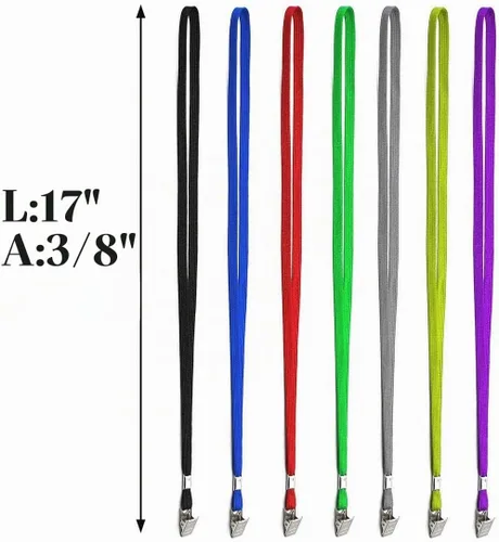 Vista 3 de Lanyards - Lote de 50 tarjetas de identificación con identificación, color azul Azul / Patchwork