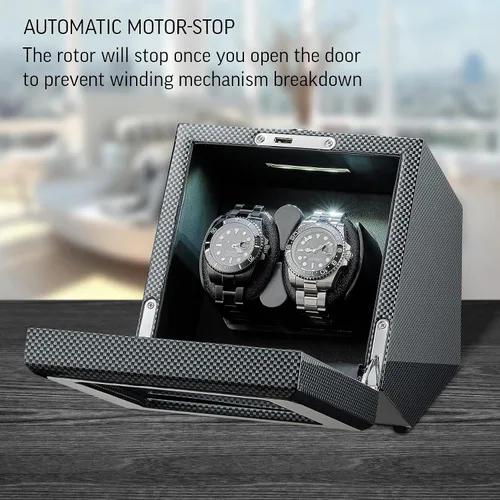 Vista 2 de Enrollador de reloj doble con luz LED, 15 modos de bobinado y opción automática de parada de motor