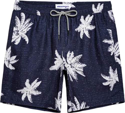Vista 20 de maamgic Traje de baño para hombre, de secado rápido, con forro de malla, divertido traje de baño de 7 pulgadas Raya azul