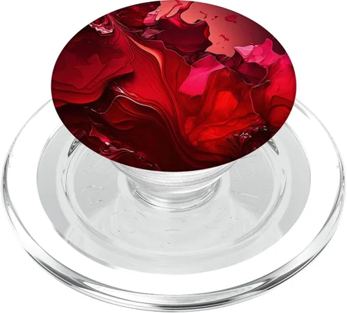 Vista 8 de Tinta ROJA Abstracta Ilustración Teléfono Popper Mármolado PopSockets Estándar PopGrip