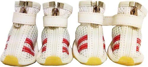Vista 2 de Pet Life Zapatos para perros de malla de aire, protectores de patas Blanco