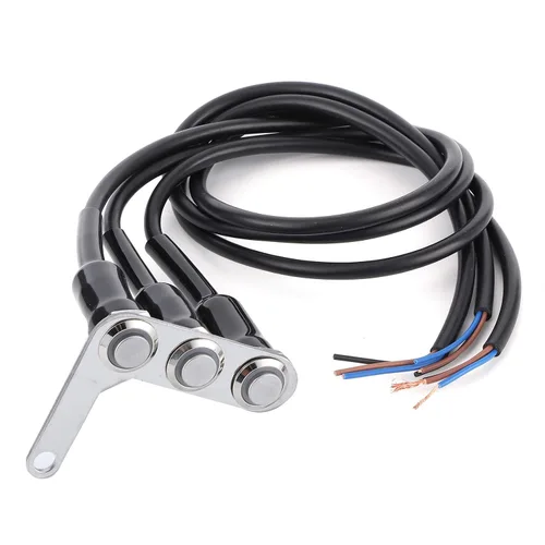 Vista 9 de Estink Interruptor de manillar de motocicleta, interruptor de palanca de manillar de motocicleta, montaje ajustable, 3 botones, interruptor
