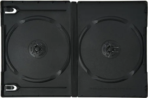 Vista 4 de Paquete de 10 fundas Maxtek de 0.551 in, color negro, estándar de doble capacidad para DVD y funda exterior transparente