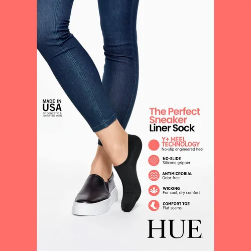 Vista 3 de HUE Womens The Perfect Sneaker Liner 3 Pair Pack