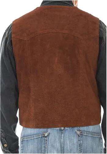 Vista 2 de Chaleco occidental de ante estilo vaquero para niños, chaleco vintage