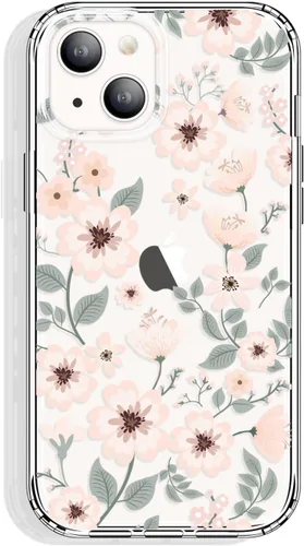 Vista 38 de GYZYA Funda transparente para iPhone 14 y iPhone 13 de 6.1 pulgadas con diseño de patrón, funda protectora delgada de TPU + parachoques a prueba