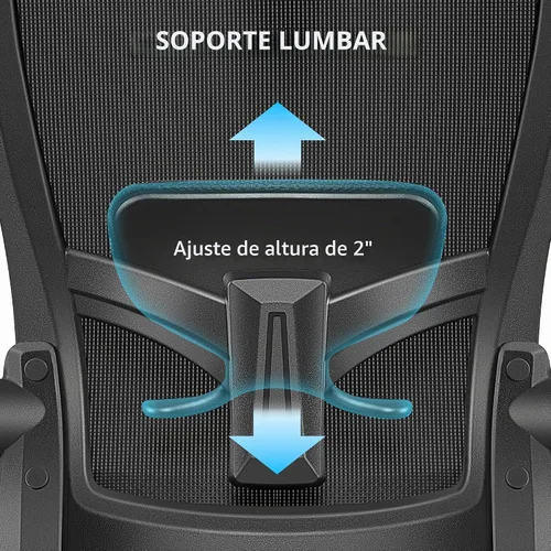 Vista 4 de FelixKing Silla de Oficina, Silla de Escritorio con Soporte Lumbar Ajustable, Silla de Computadora Ergonómica con Respaldo Alto y Respaldo de Negro