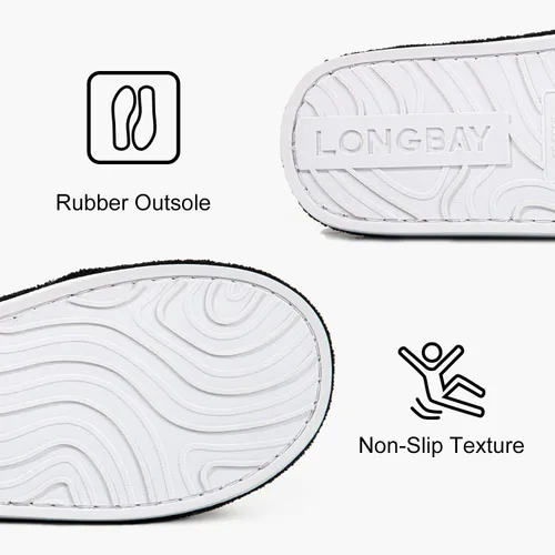 Vista 6 de LongBay Pantuflas de punta abierta para mujer, de espuma viscoelástica, ajustables, para dormitorio, casa, para interiores