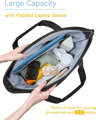 Vista 3 de BAGSMART Bolso de mano acolchado, bolsos de mano con asa superior para mujer, bolso de hombro, bolsa grande de 25 litros para el trabajo