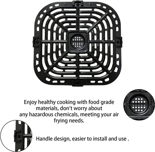 Vista 4 de Placa para freidora de aire para freidora de aire instantánea Vortex Plus de 6 cuartos de galón, antiadherente de primera calidad, rejilla