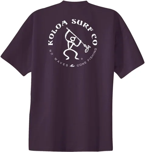 Vista 44 de Koloa Surf - Camisetas de algodón pesado para hombre, tallas grandes y altas Azul acuático/negro buscando diseño de ondas